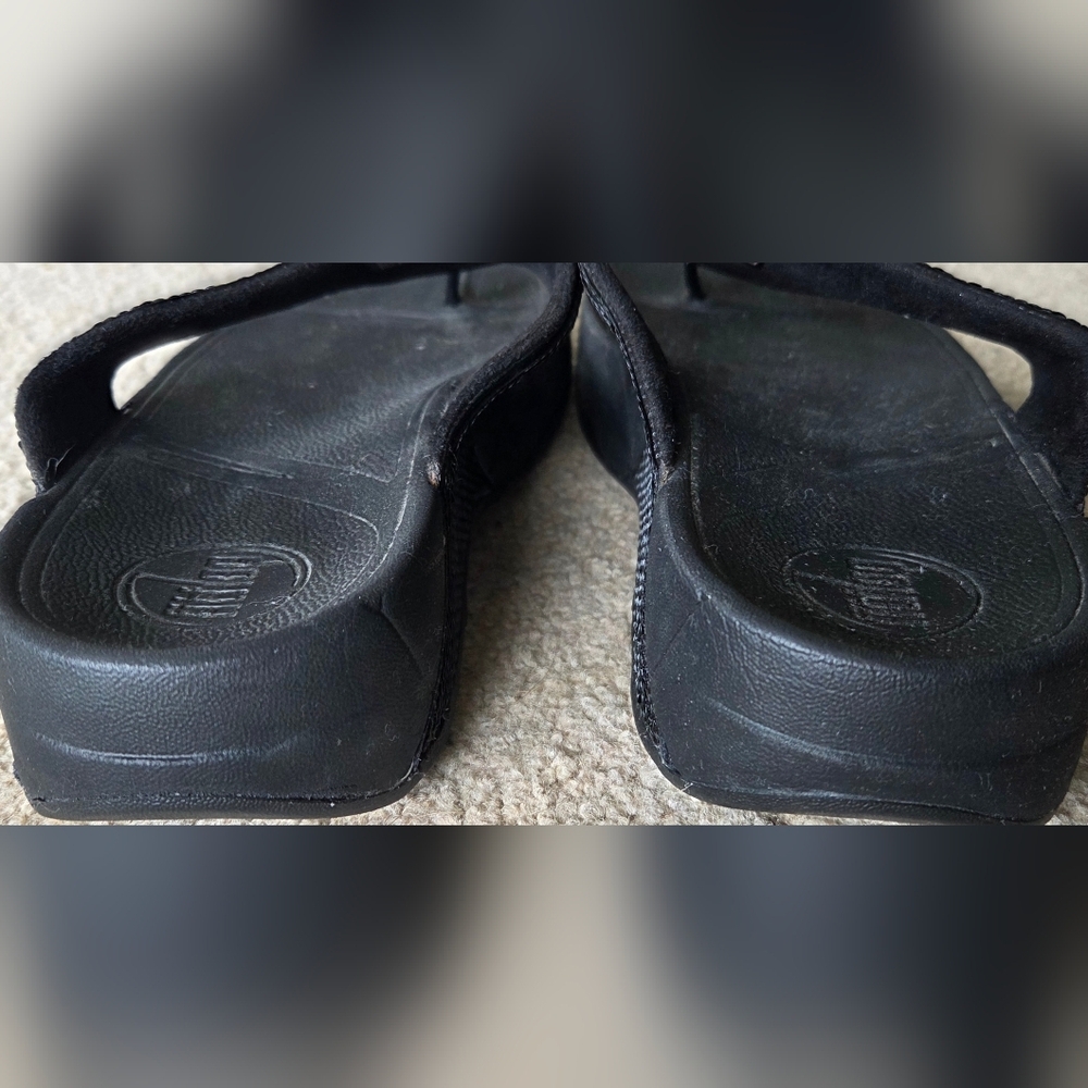FitFlop Lulu Glitter Toe Thong T Strap Sandals Women's Black Size 7 - Picture 6 of 8